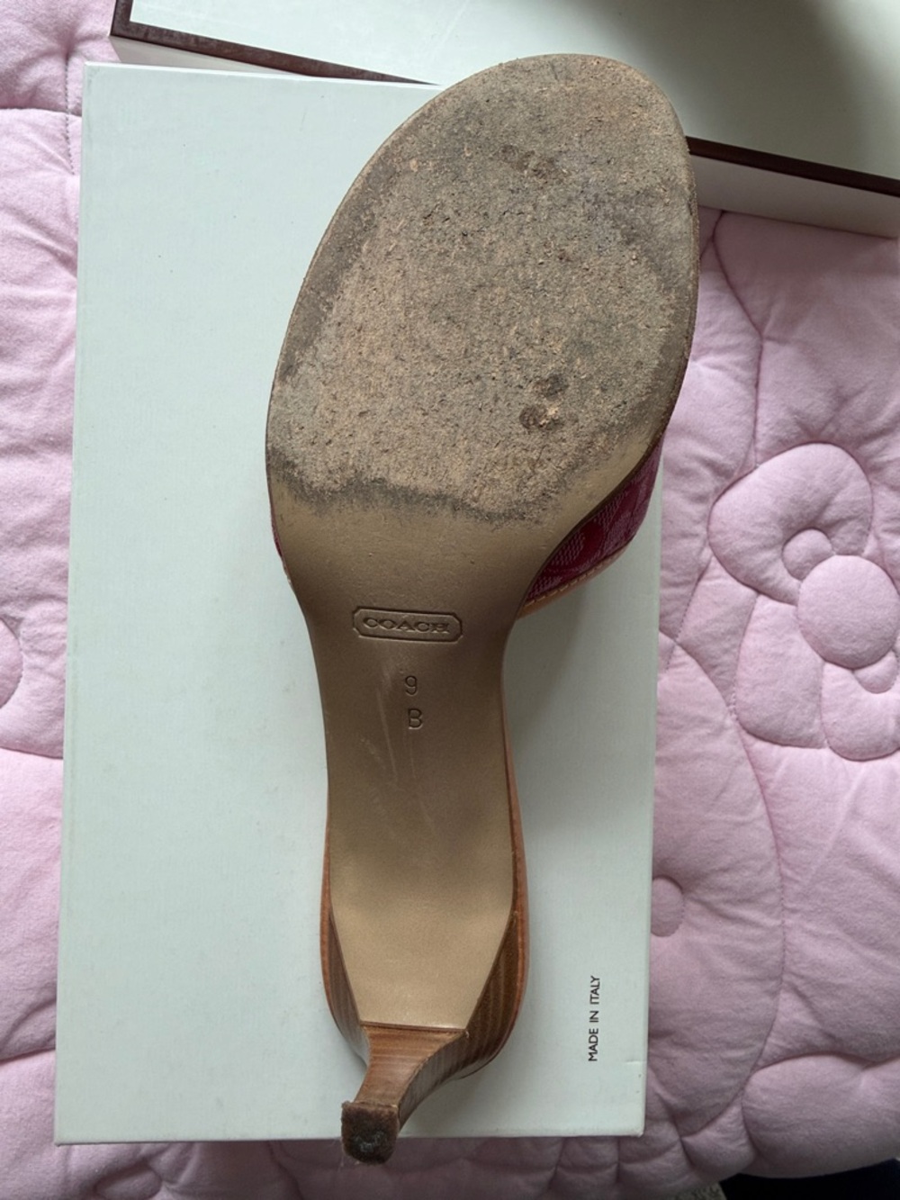 Coach Rose Signature Slide Mules with Tan Trim - Picture 10 of 11